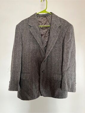 Men's Gray Herringbone Sport Coat - Classic Tailored Blazer
